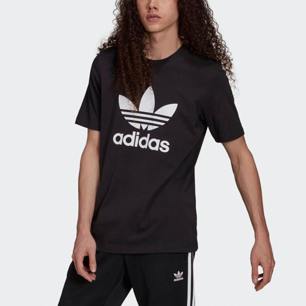 Adidas Оригиналы Adicolor Classics с большим логотипом и принтом, спортивная футболка с круглым вырезом и короткими рукавами, мужские топы, черные H06642