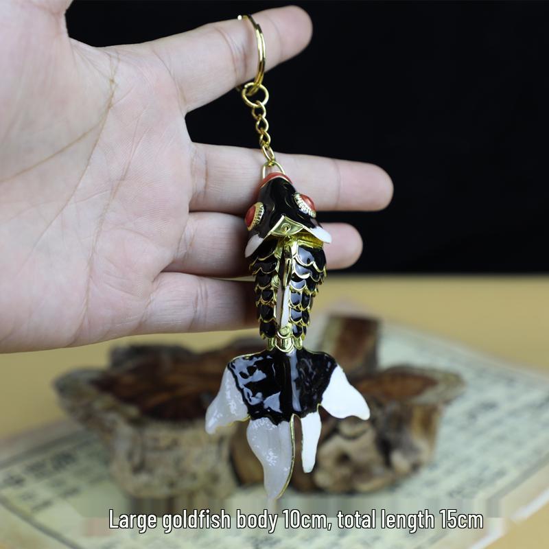 Брелок-подвеска Пекинская перегородчатая эмаль Золотая рыбка Карп