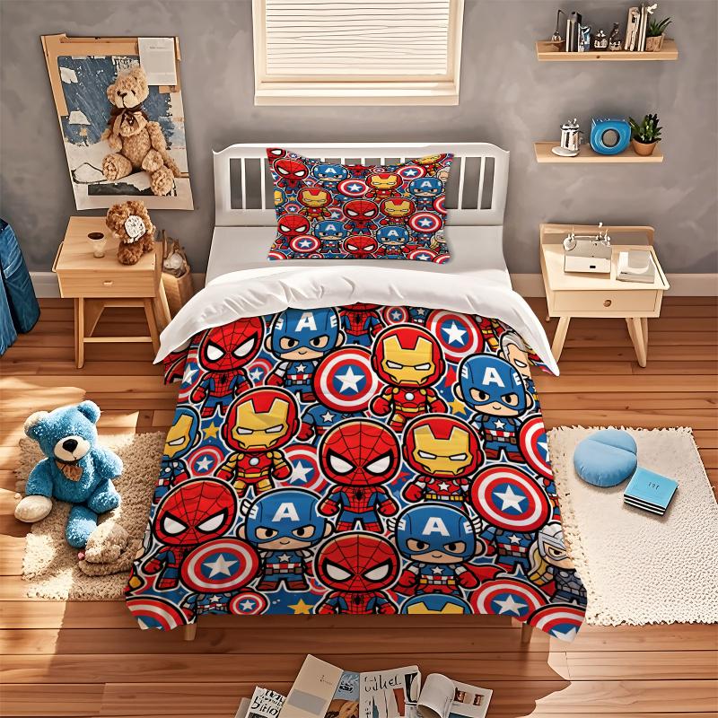 Милый комплект постельного белья с супергероями Marvel Пододеяльник Наволочки Без наполнителя Для спальни подростка Декор гостиной