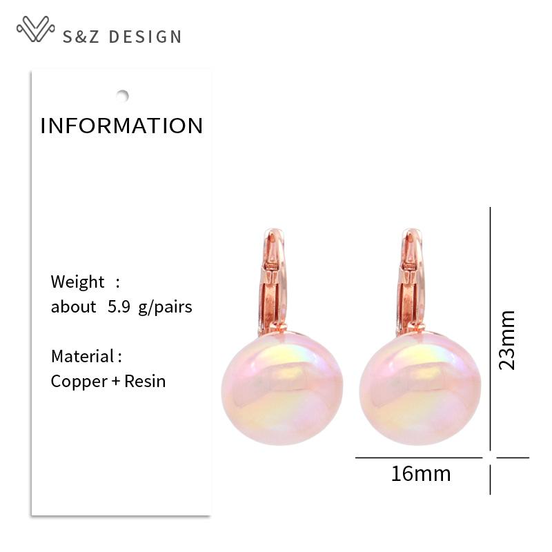 Модные серьги-подвески цвета розового золота с разноцветными круглыми бусинами для женщин, вечерние украшения, модный подарок