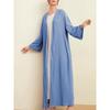 Saudi Women's Islamic Long Dress - Loose Arabic Solid Color Robe for All Seasons