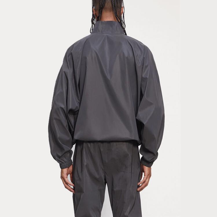 Fear of God Essentials FW20 Светоотражающий спортивный пуловер с молнией на половину, рукавами реглан и высоким воротником, мужская верхняя одежда, черный 0202250500024001