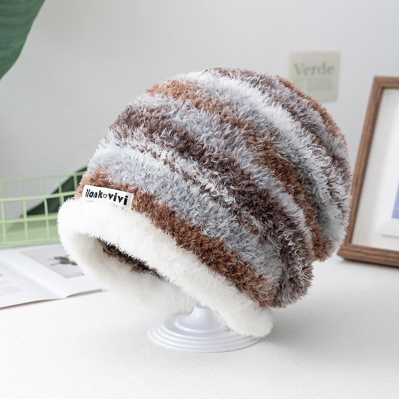 Hot Sale Loose Dandy Hat Lazy Style Gradient Beanie Hat Fashion Winter Hats For Women Streetwear Multicolour Warm Hats For Girl