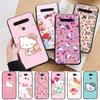 AH38 Lovely Hello Kitty Black Case for Samsung Note 20 Lite S24 Ultra S23 S22 A05 A06 A11 A71 A15 A16 A13 A24 A25 A33 A52 A53 M55 M35 Sofe Cover