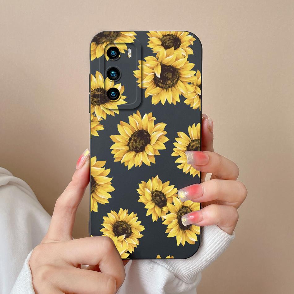 Чехол для Huawei P40 Pro Цветок Пилот Задняя крышка Мягкий Жидкий Силикон Защита Камеры Чехол для Телефона Для Huawei P 40 P40Pro Coque