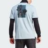 adidas Футболка City Escape с разрезом по низу и цветочным принтом, мужские топы, светло-голубые II3480