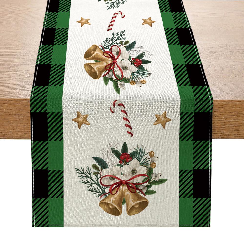 Table Runner New Christmas Decoration Creative Printing Table Decoration Cloth Christmas Holiday Kitchen Tablecloth