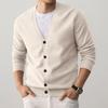Мужской кардиган в стиле business casual, свободный, с длинным рукавом, однобортный, пальто-свитер