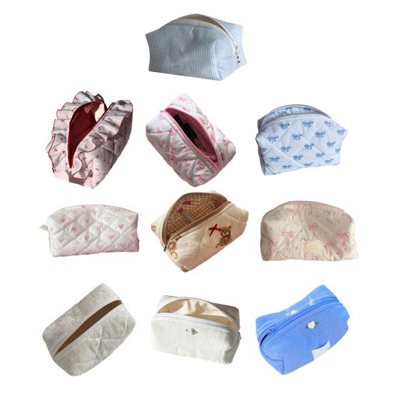 Косметичка Симпатичная косметичка Большая вместимость Застежка-молния Пылезащитная бытовая дорожная косметичка Органайзер для всякой всячины