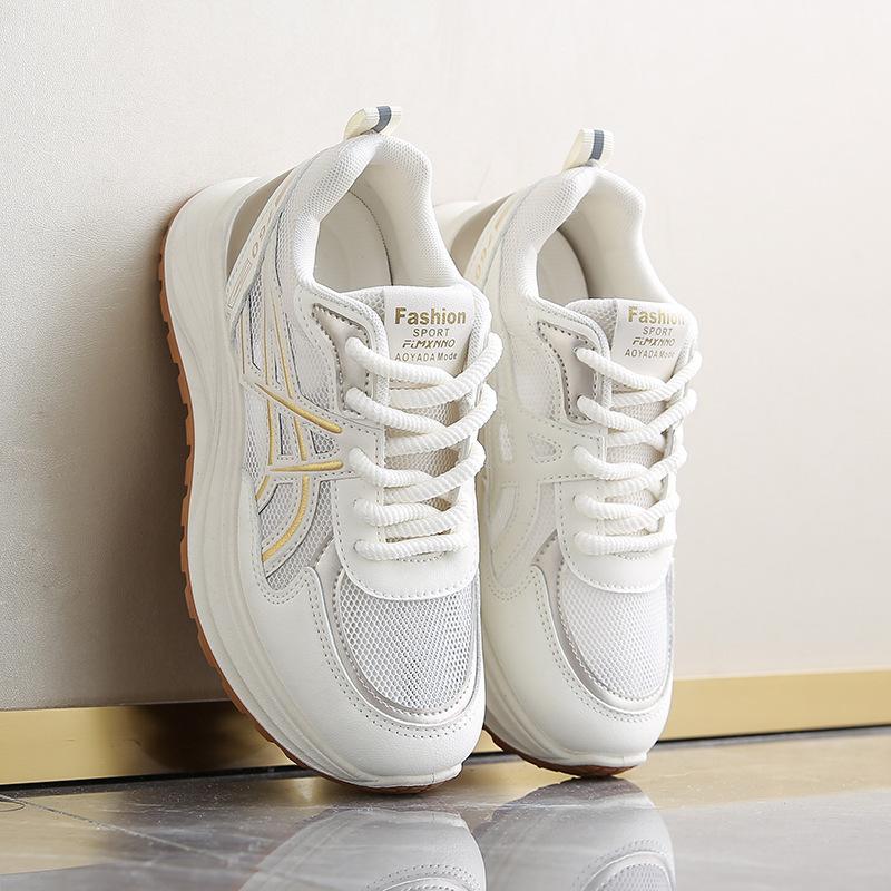 Летние кроссовки на толстой подошве 2025, универсальные, сетчатые, в стиле «папиных кроссовок», женские, легкие, дышащие и тонкие, спортивные, модные, повседневные женские туфли