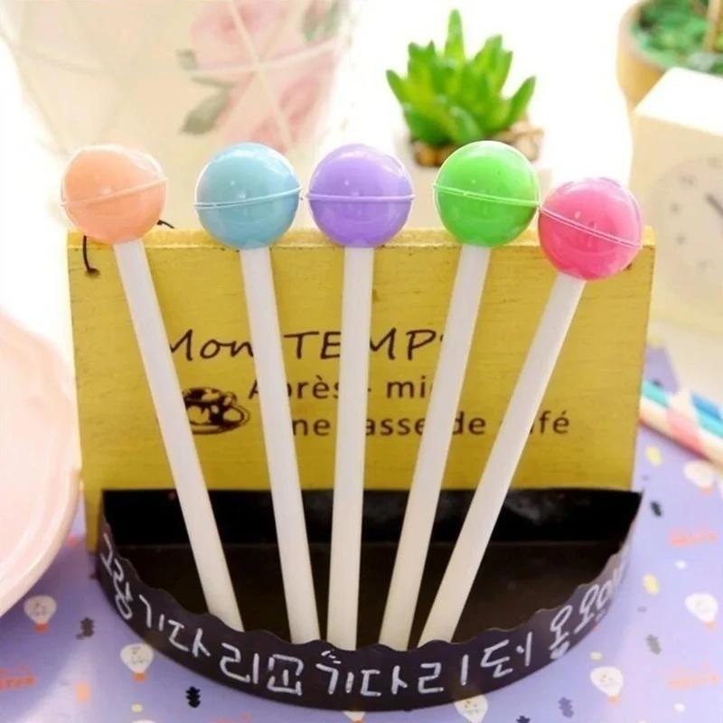 1Pcs Candy Color Novelty NEW Sweet Gift Decorated School Office Korean Style Stationery Pen Lollipop Gel Ink Pens