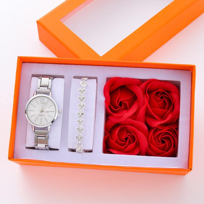 5Pcsset Gift Set Fashion Ladies Watch Women'S Watch Bracelet Watch Quartz Watch