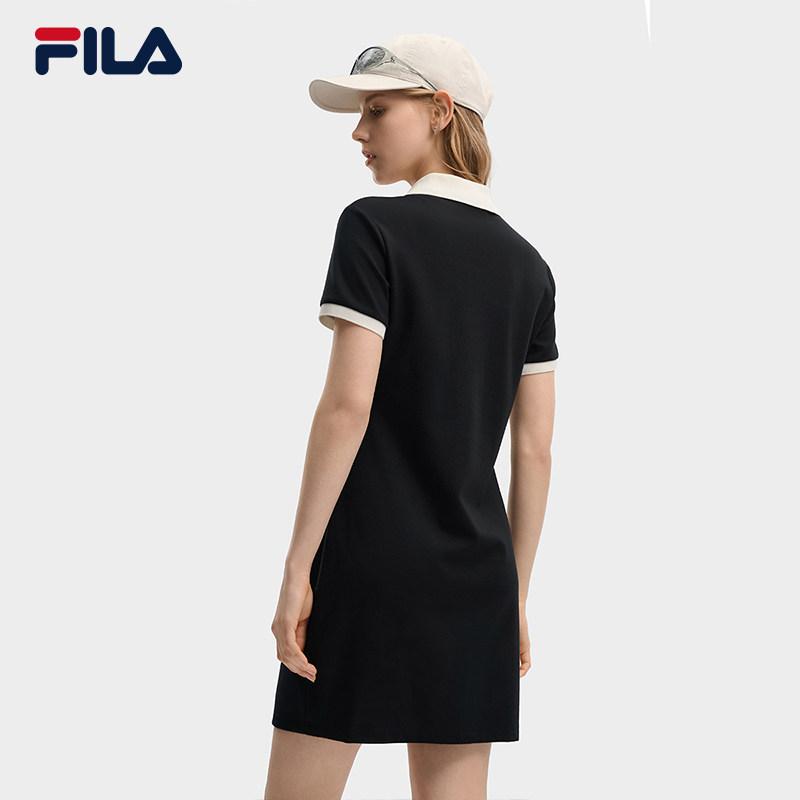 Fila Оригинальное базовое однотонное простое платье с коротким рукавом Женские платья F11W639311FBK