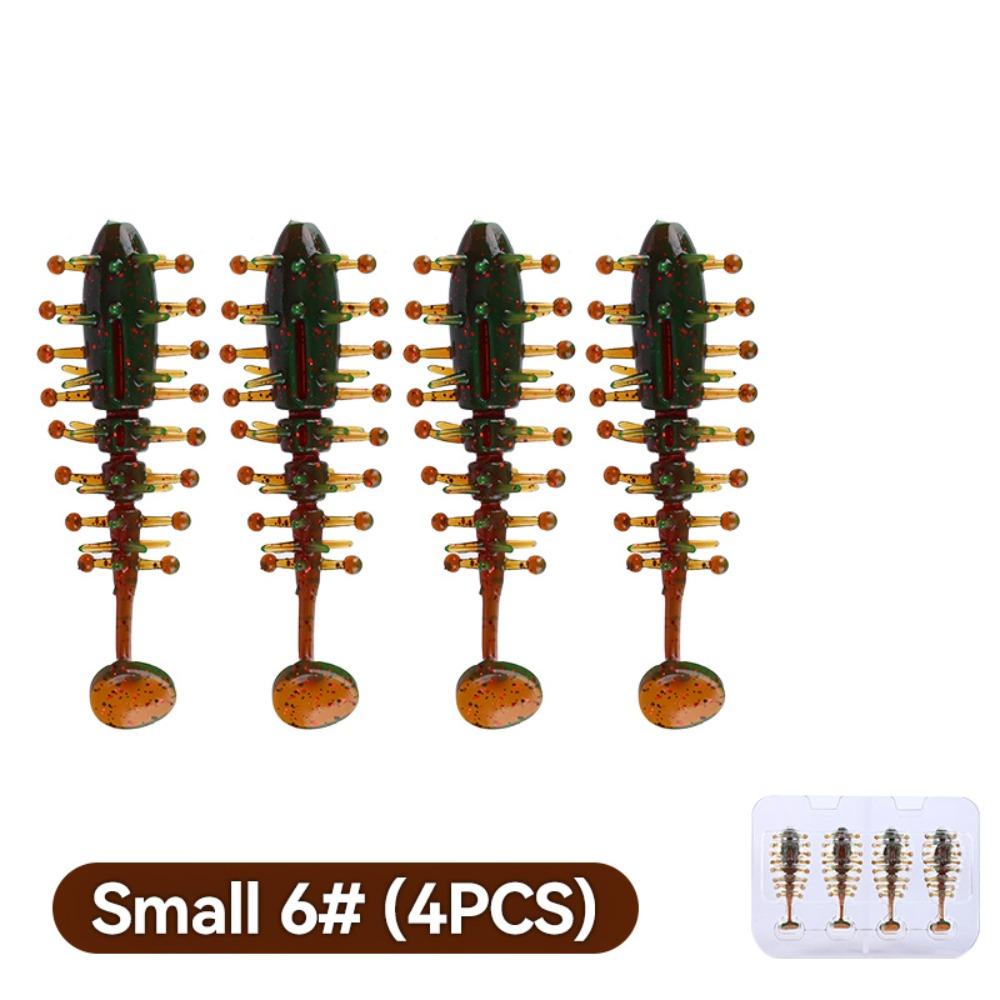 4Pcs/Set Floating TPE Material Lure 6cm 2.3g Soft Fishing Lure Fishing Accessories
