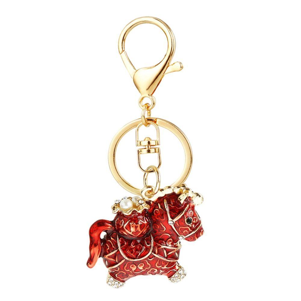 Exquisite Zodiac Horse Pendant Rhinestone New Year Pendant Fashion Horse Year Keychain Ornaments