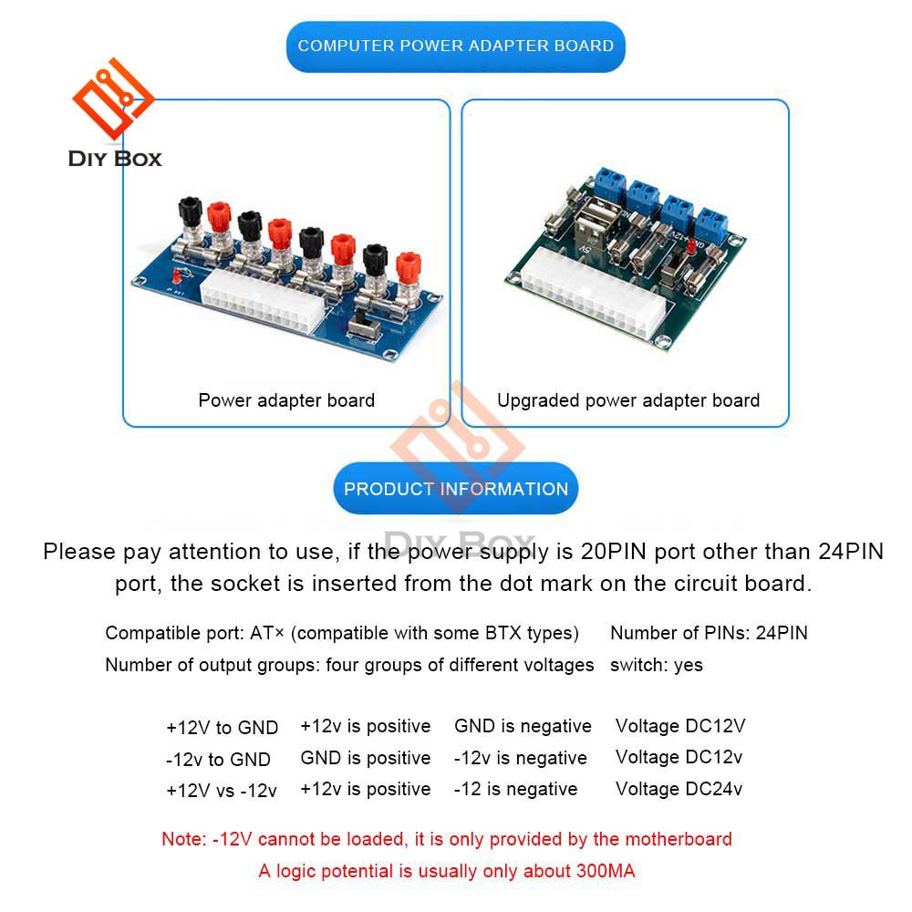 HU-M28W 24Pin Desktop Computer Power Adapter Board And Shell Atx Power Board Lead-Out Module Power Supply Output Terminal
