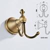 Solid Brass Double Hooks Towel Rack, Antique Bath Robe Hook, Vintage Bathroom Door Clothes Hanger for Bathroom Kitchen