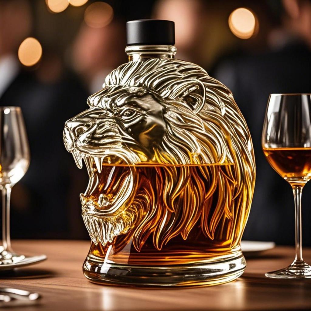 Whiskey Decanter Liquor Dispenser Decanter Bottle Animal Profile Collectible Kitchen Vodka Container For Birthday Fathers Days