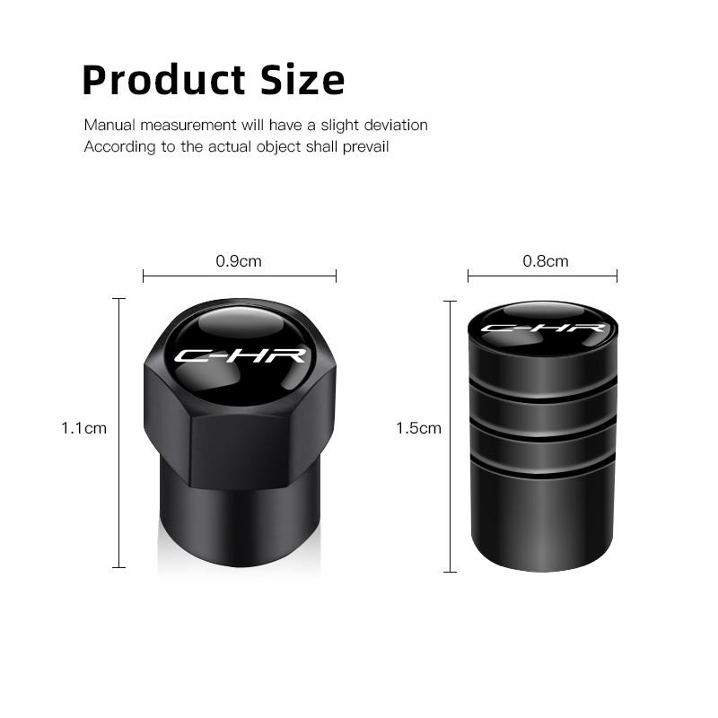 ADF3 4pcs Car Wheel Tire Valve Stem Caps Airtight Cover For Toyota C-HR CHR Accessories