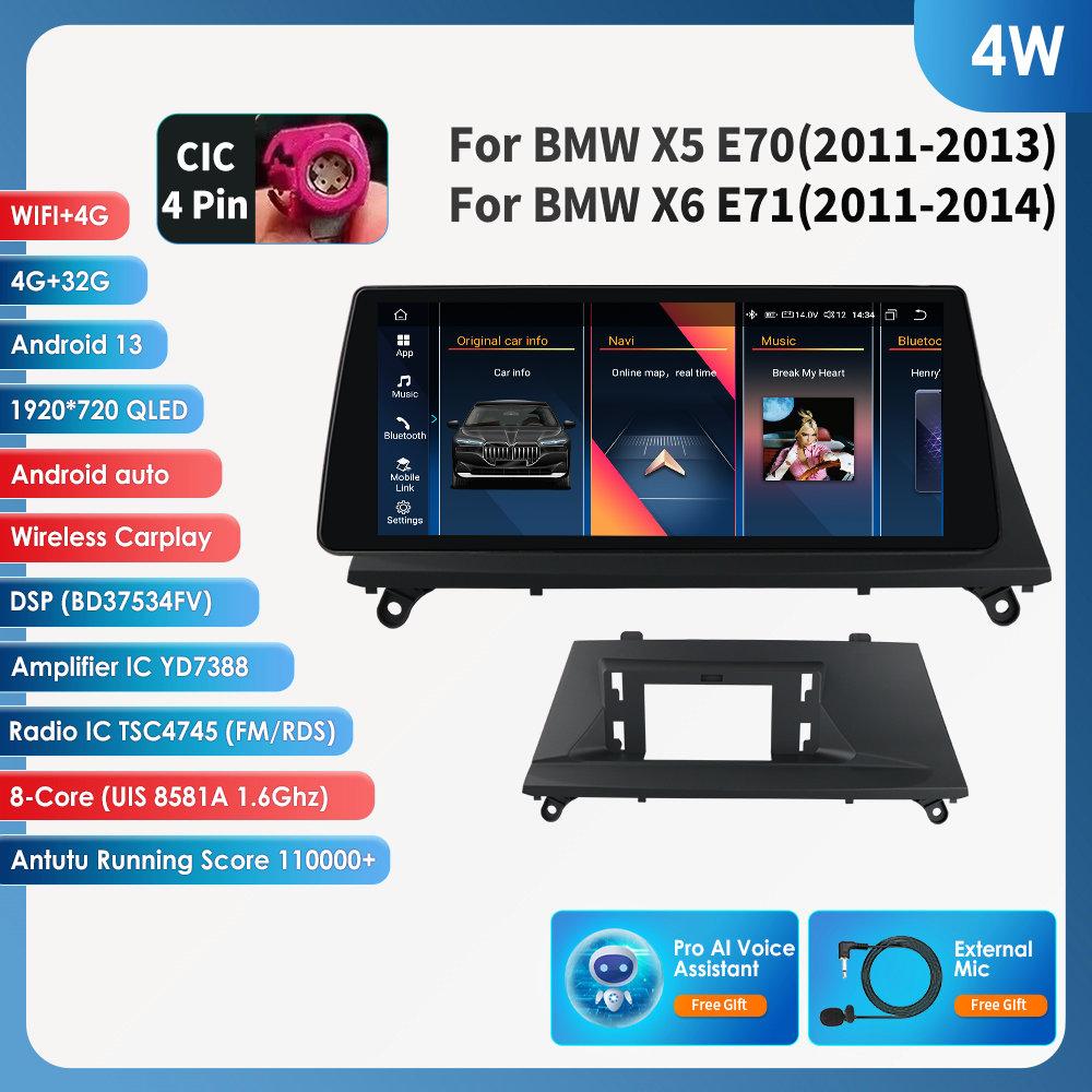 OSSURET 10,25-дюймовый Carplay Android 13 Автомагнитола для BMW X5 E70 X6 E71 CCC CIC автомобильная интеллектуальная система радио GPS навигация стерео DSP SWC Bluetooth головное устройство