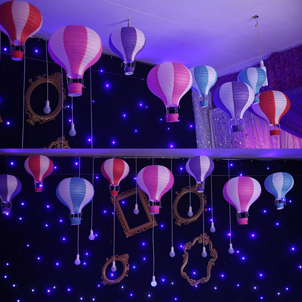 Hot Air Balloon Paper Lantern Double Color Stitching Rainbow Wedding Paper Lantern