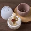Round Stripe Candle Cup Silicone Mold DIY Candlestick Concrete Casting Molds Plaster Resin Flowerpot Craft Making Home Decor