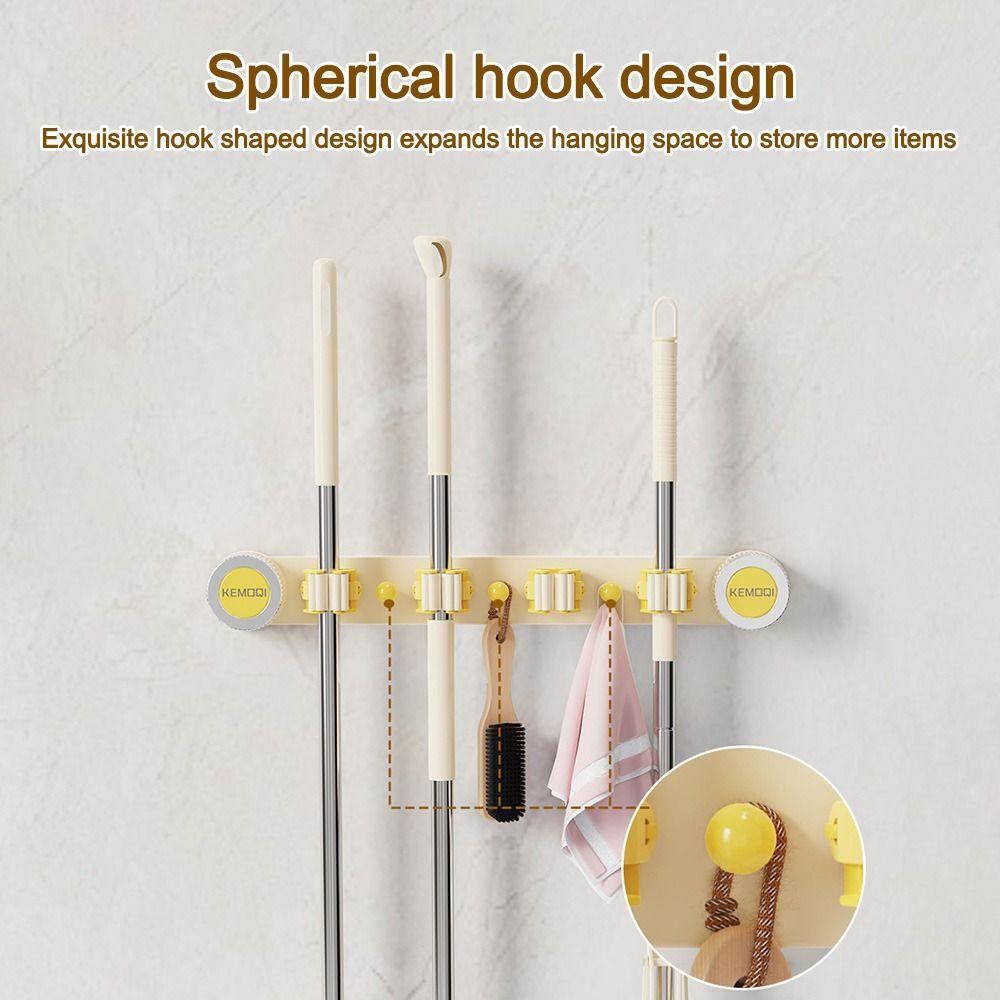 Присоска Зажим для швабры Настенная стойка для хранения швабры Инструменты для ванной комнаты Держатель для швабры