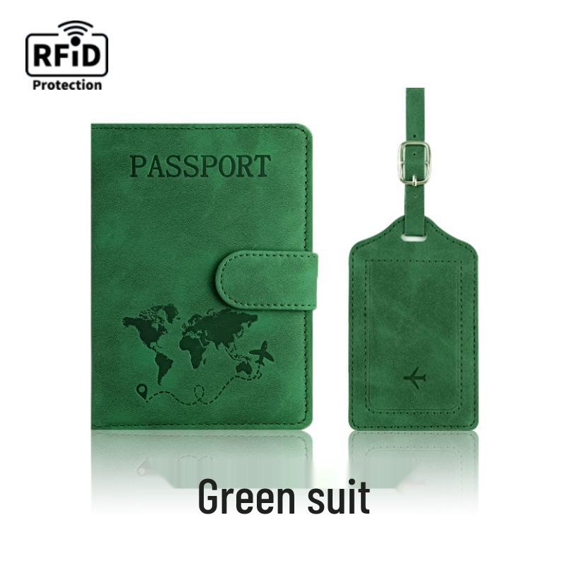 Набор: меняющий цвет держатель для паспорта из ПУ кожи и багажная бирка с RFID-защитой