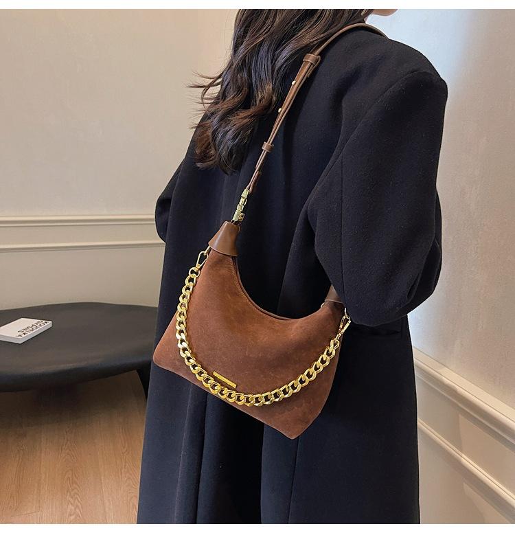 Замшевая сумка женская новая модная сумка-цепочка универсальная сумка повседневная текстура ретро сумка-мессенджер