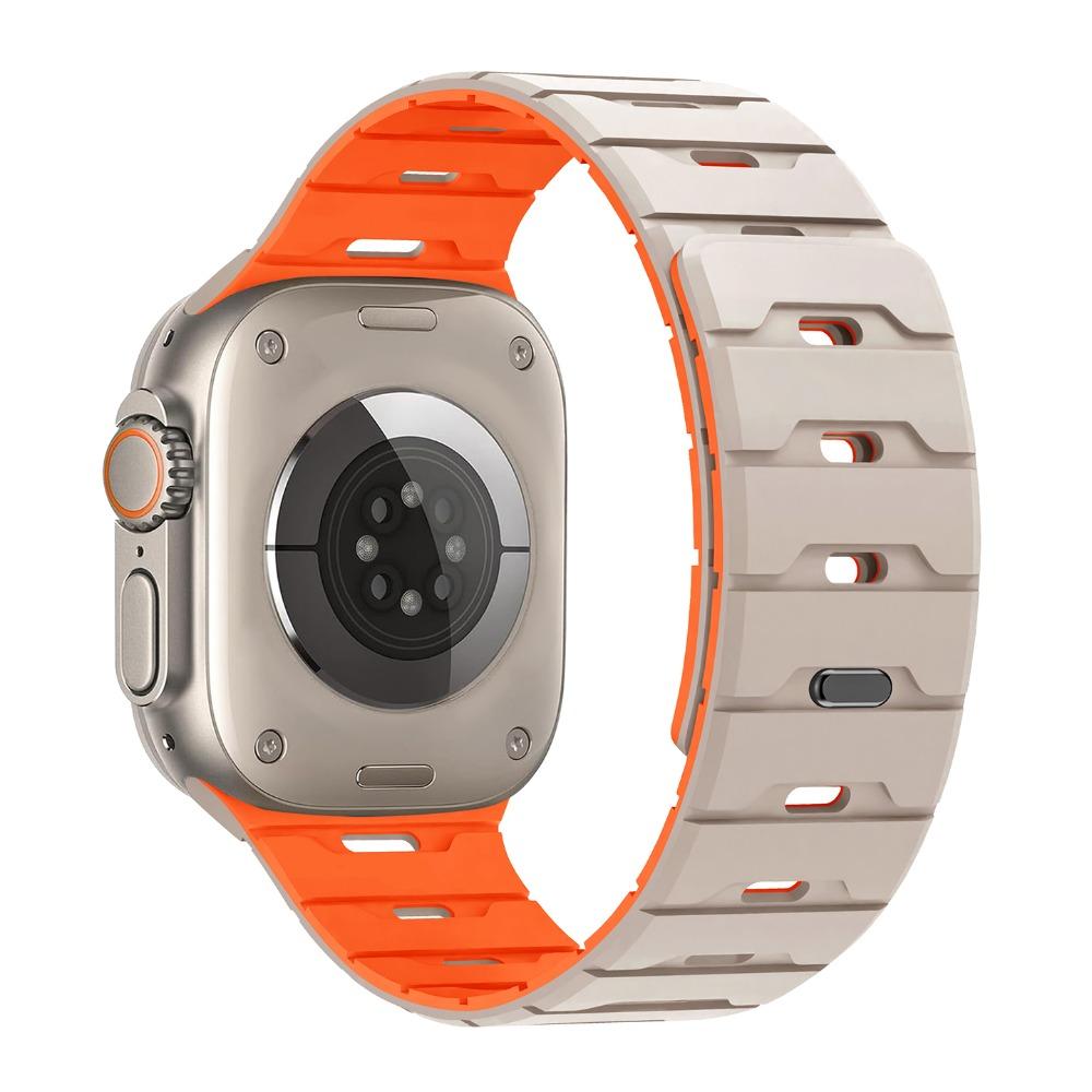 Magnetic Buckle Silicone Strap for Apple Watch, Fits Ultra 2/3, 49/46/45/38/42/40mm, Silicone Bracelet Wristband for iWatch Series 11 / 10/ 9/8/7SE