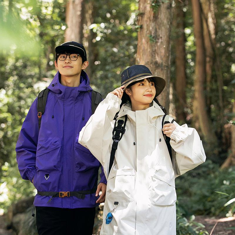 Куртка для горного туризма, мужская осенняя ветрозащитная и водонепроницаемая куртка для инструментов, свободная функциональная повседневная куртка с капюшоном