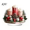Christmas Tree Decorations Candle Ornament, 2D Flat Acrylic Ornament with Base, Unique Presents Snowman Reindeer Festive Table Centerpiece for