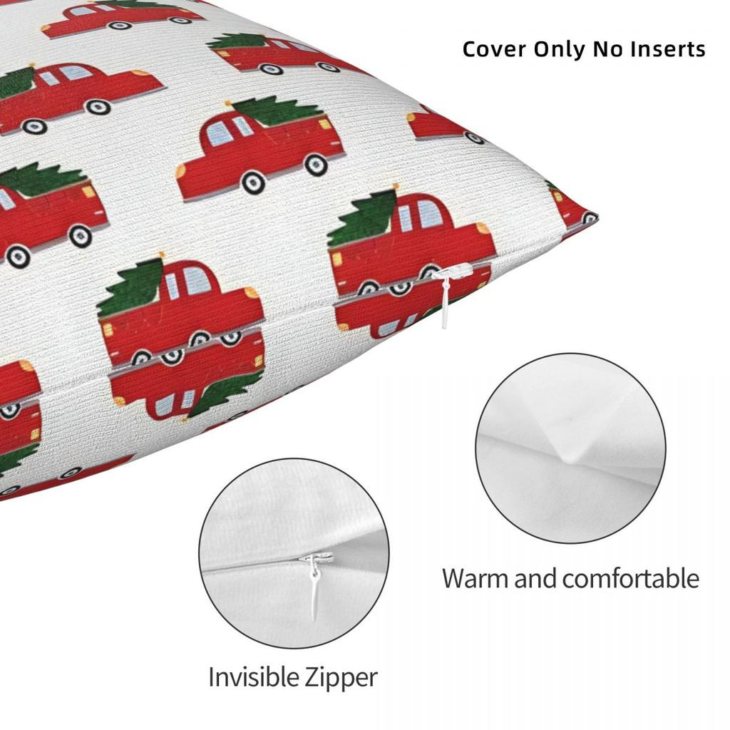Christmas Festive Vintage Red Trucks And Tree Pillow Cover Pillow Case For Party Home Decor Cushion Cover Soft Pillowcases Gift