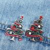 Crystal Collar Brooch Santa Colorful Jewelry Tree Vintage Rhinestone Pin Christmas Tree Brooch