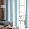 Полосатые бирюзовые прозрачные шторы Современная марлевая занавеска для гостиной спальни Тюлевые шторы