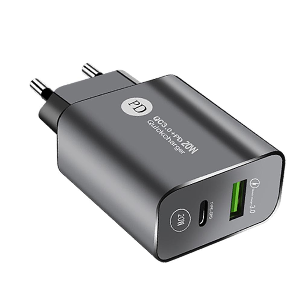 Зарядное устройство для мобильного телефона PD12W 5V 2.4A, USB + Type-C, адаптер EU/US