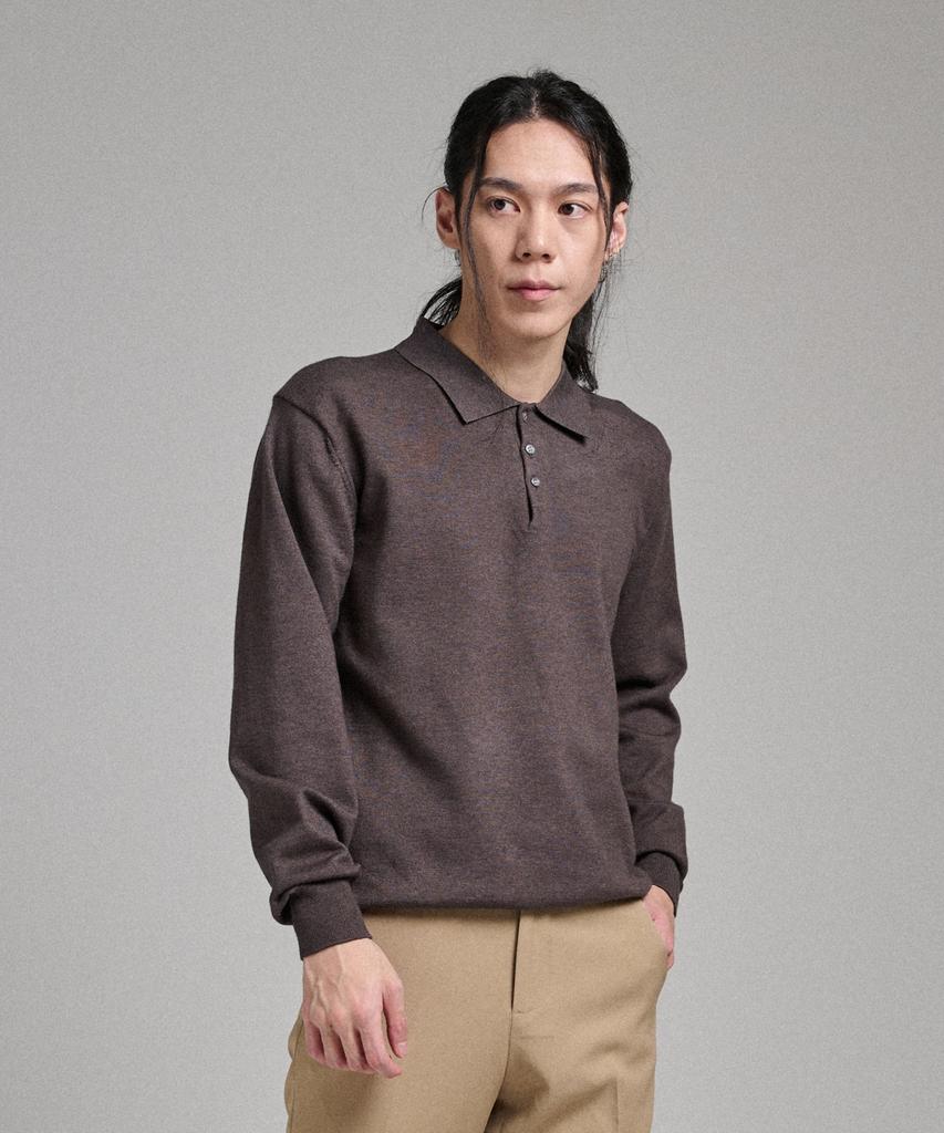 ANALOG MOOD Semi-Collar Neck Knit (Charcoal)