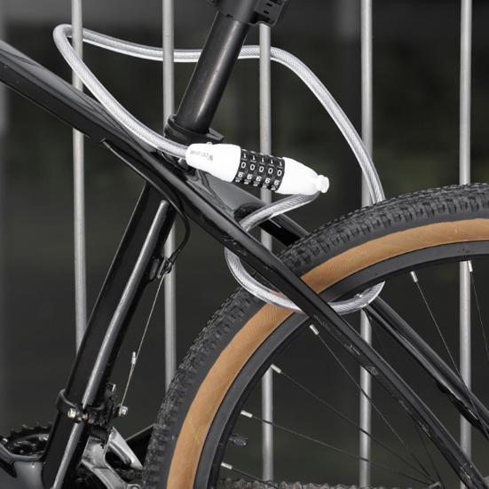 Велосипедный кабельный замок с паролем, 5-значный защитный замок без ключа, водонепроницаемый универсальный противоугонный велосипедный замок с ПВХ-покрытием