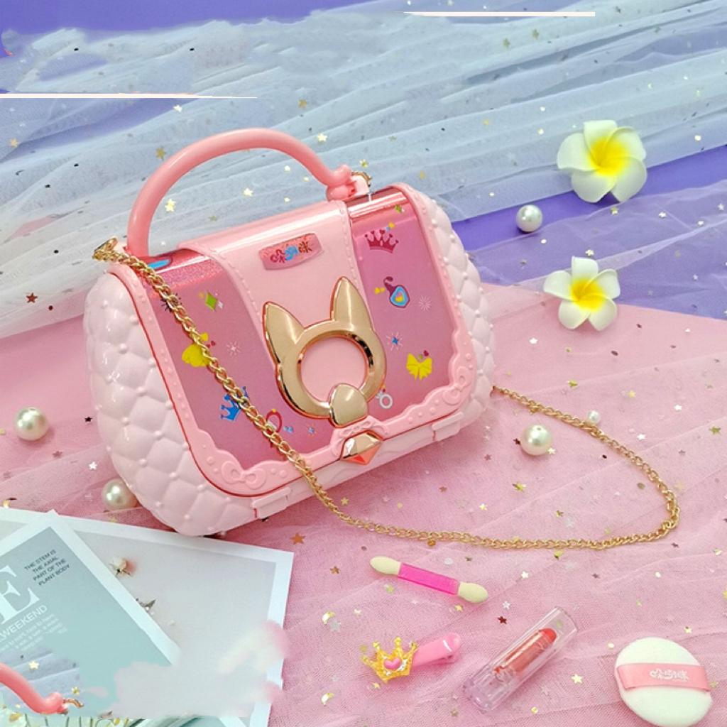 Детские игрушки для красоты, набор для макияжа, маленькая сумочка, моющаяся косметичка для ролевых игр, игрушки с зеркалом, нетоксичные и безопасные подарки на день рождения для девочек