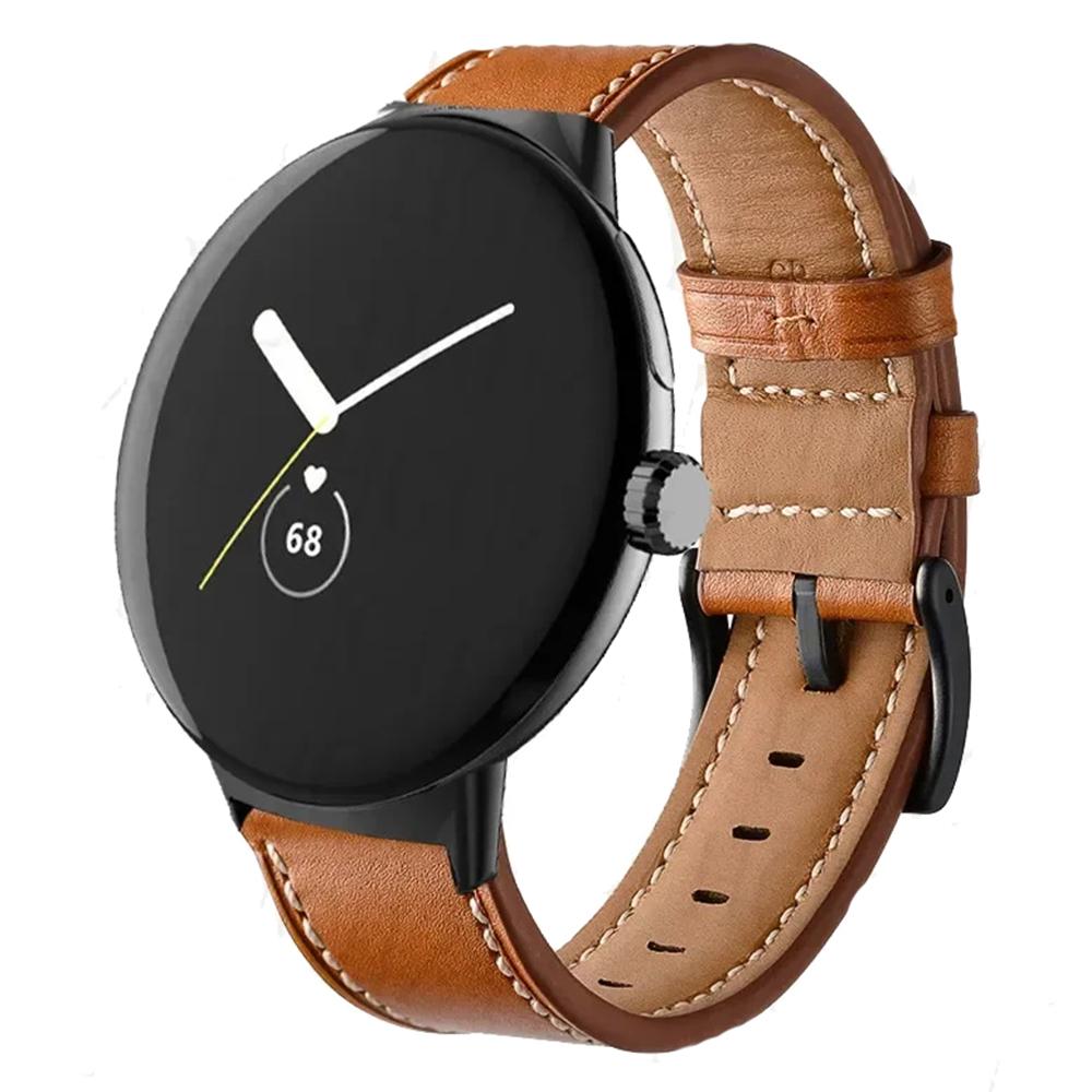Ремешок для часов из волокнистой кожи для Google Pixel Watch 4 45 мм / Watch 3 45 мм Линия шва Быстросъемный сменный ремешок