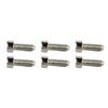 6PCS Guitar Hex Head Screws Double Tremolo Bridge Saddle String Locking Screw with Taper Tip Silver