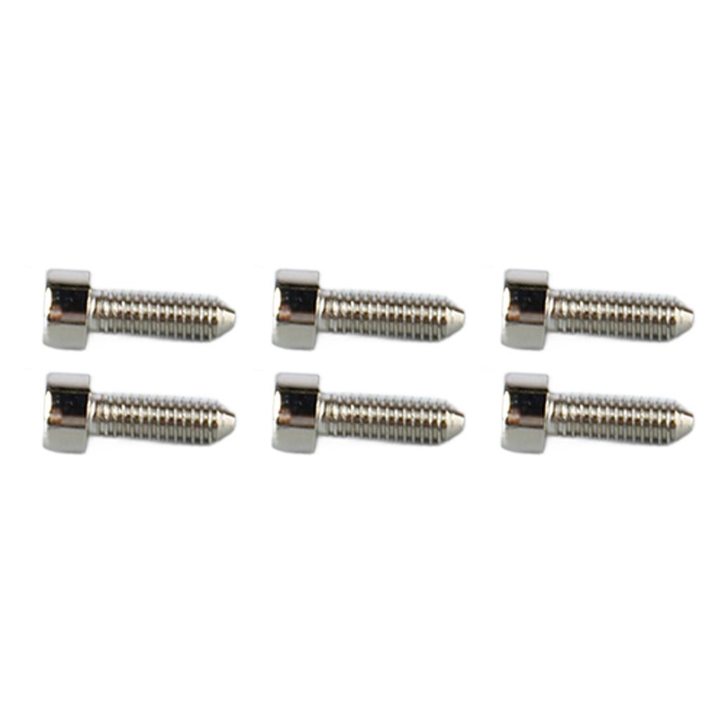 6PCS Guitar Hex Head Screws Double Tremolo Bridge Saddle String Locking Screw with Taper Tip Silver