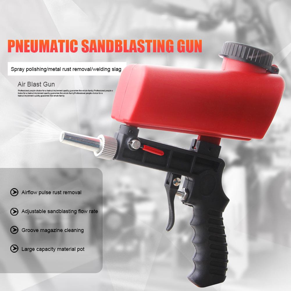 Small Sandblasting Gun Adjustable Handheld Pneumatic Blasting Gun Steel Pneumatic Sand Blaster 700CFM for Polishing Rust Removal