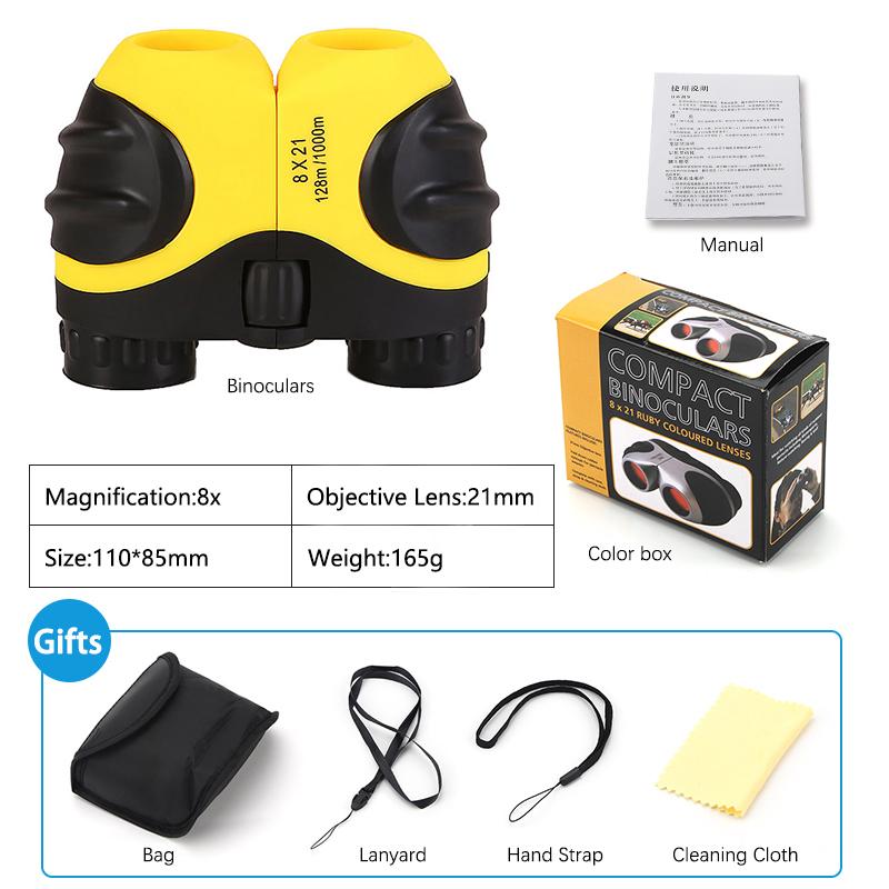 TOPOPTICAL 8x детский профессиональный мини-карманный телескоп, оптика, компактный бинокль для путешествий, наблюдения за птицами, объектив 21 мм