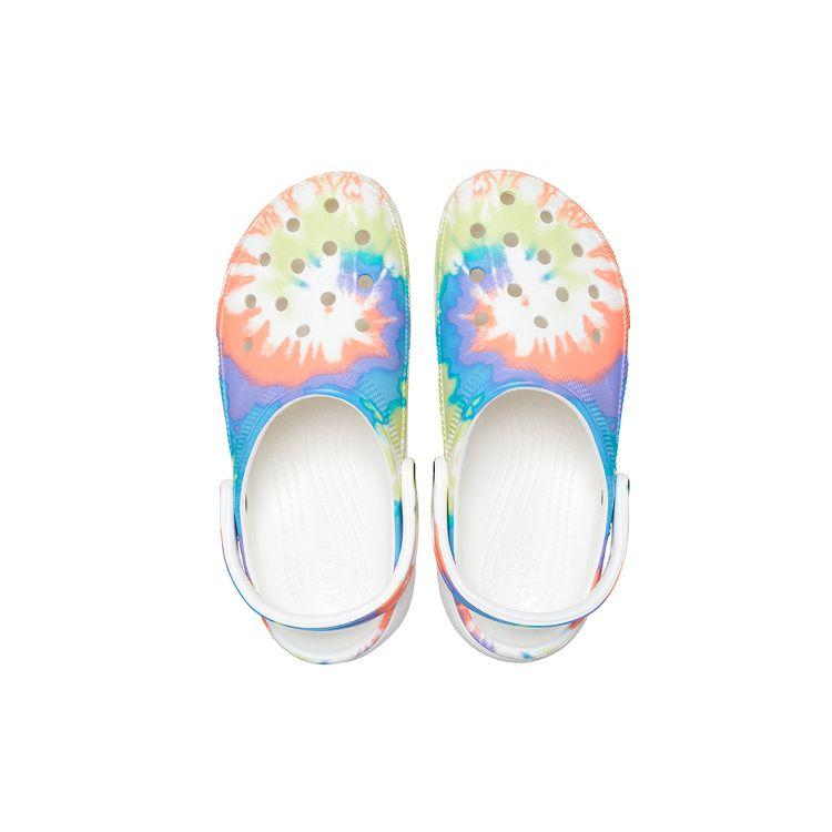 Crocs Классические клоги Легкие Удобные Спортивные сандалии Синий Оранжевый Облачный Принт Тай-дай Женские сандалии 207151-4KT