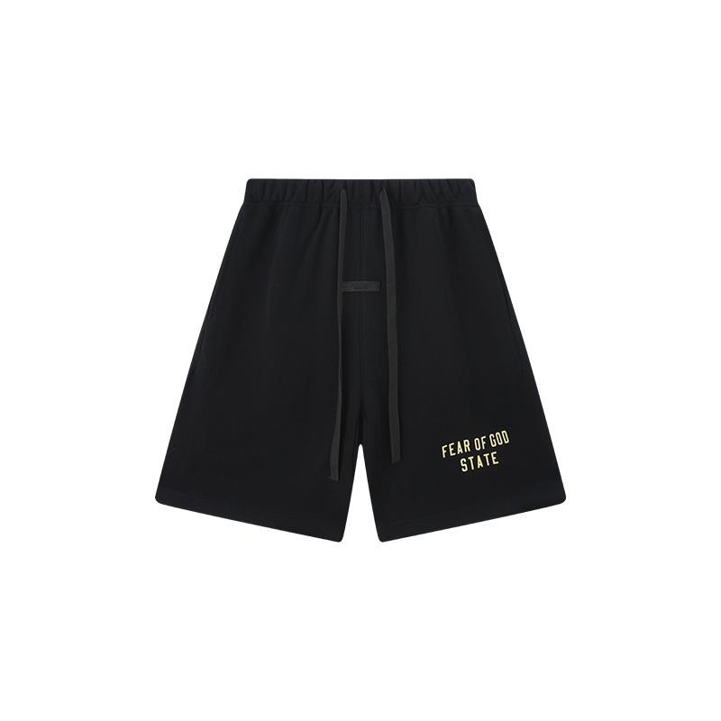 E855 Fear Of God Essentials Шорты с letter print Унисекс Оверсайз Хлопок На шнурке Эластичный пояс Streetwear Повседневные Спортивные Шорты