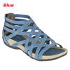 New Round Toe Hollow-Out Breathable Flat Sandals Women's Summer Beach Shoes Vintage Roman Sandals