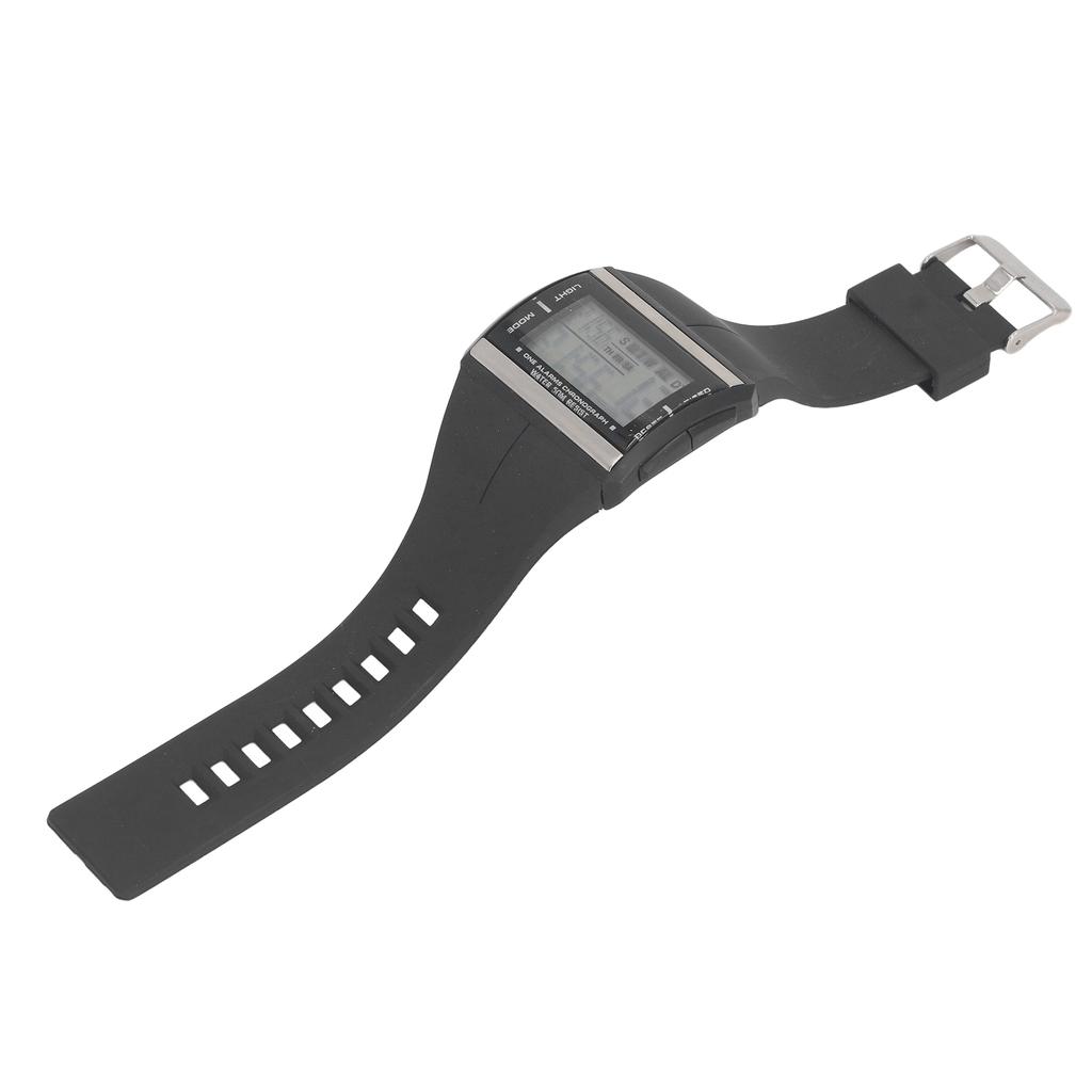 Спортивные часы с резиновым ремешком, 7 светодиодов, 50 м, водонепроницаемые, с дисплеем даты и недели, наручные часы для спорта на открытом воздухе для мальчика