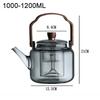 Gray Glass Teapot with Infuser Heat Resistant Tea Kettle Transparent Kung Fu Tea Set Portable Handle Pot Home Office Teaware