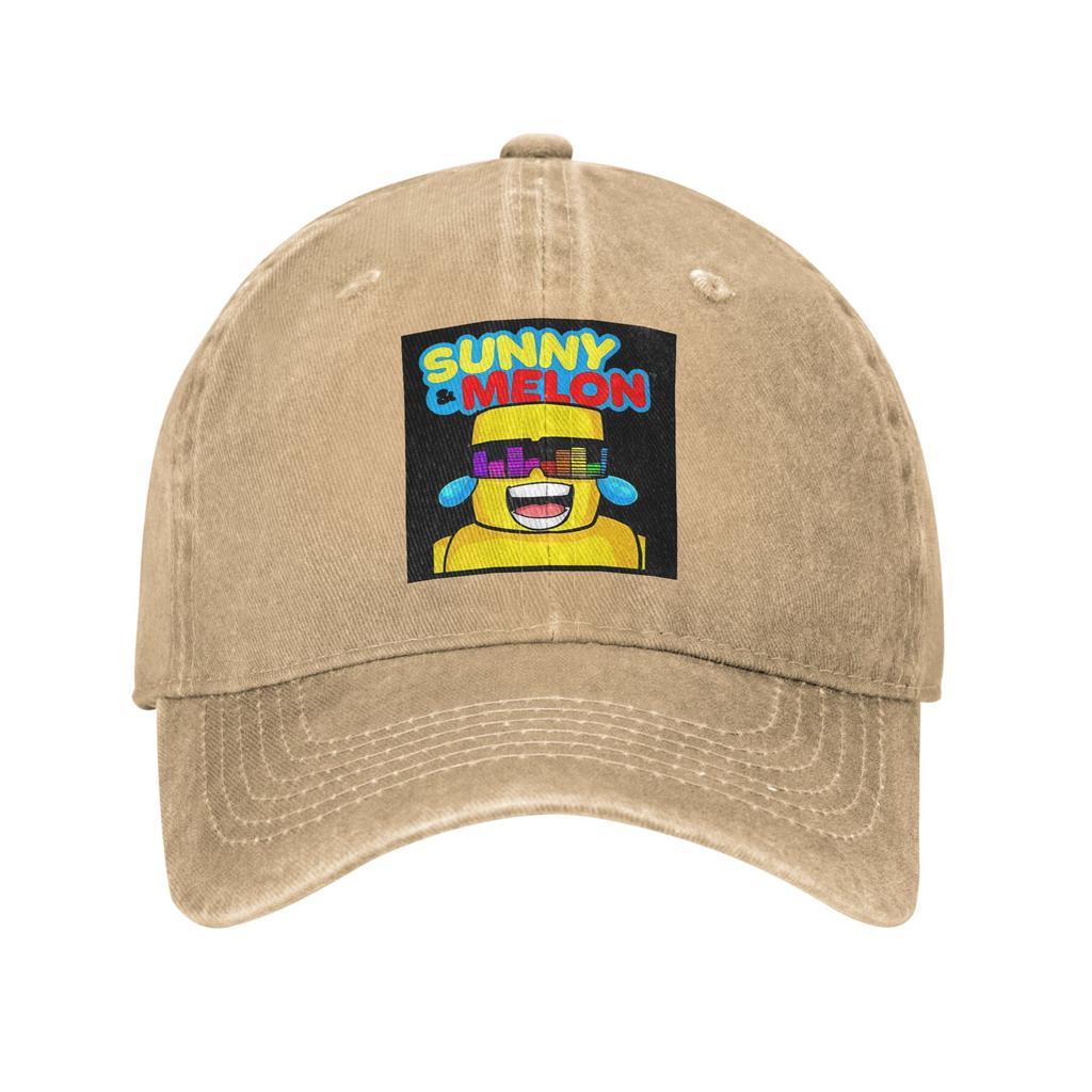 Cartoon Sunny And Melon Get Goated Washed Denim Cap Casual Baseball Caps Adjustable Hat Summer Unisex Baseball Hats